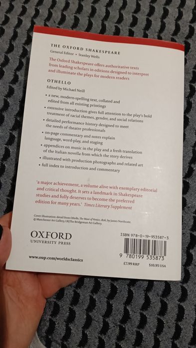 Livro "Othello: The Moor of Venice" de Shakespeare