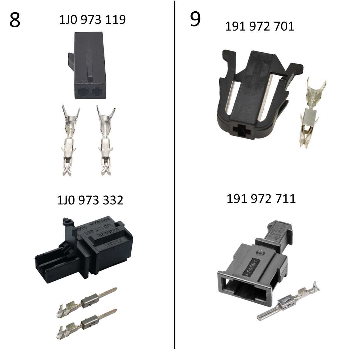 Роз'єми проводки, перехідники Volkswagen, Skoda, Audi, Seat