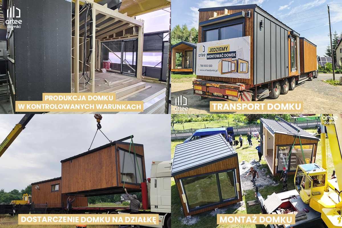 Domek modułowy, całoroczny, drewniany, domek na zgłoszenie 35 m2