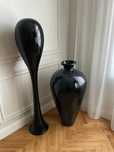 2 Wazony czarny połysk 153cm wysoki i niski z Miloo Home