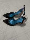 Sapatos mulher Invogue em pele pretos e brancos tamanho 38