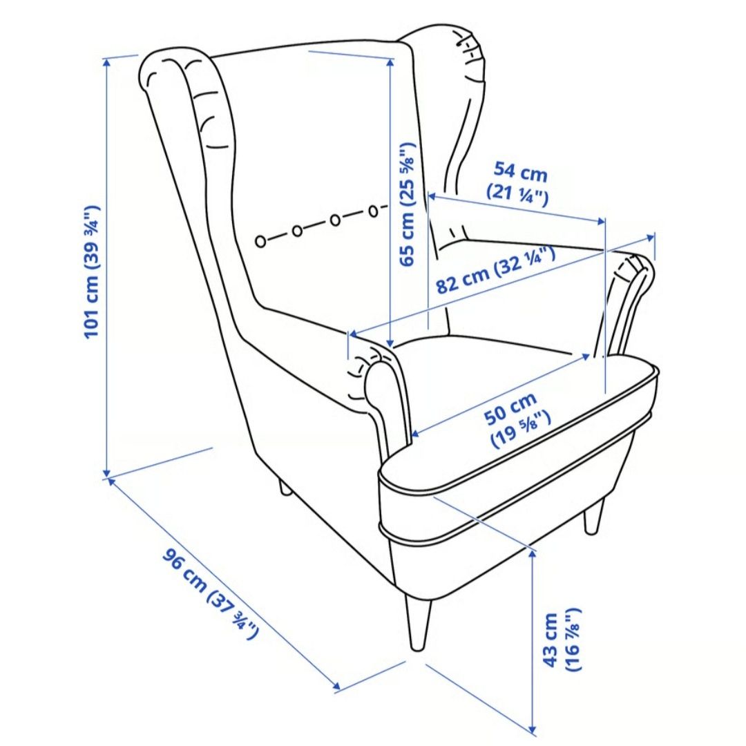 fotel ikea strandmon z podnóżkiem fotel uszak