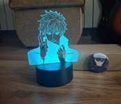 Lampa LED Gojo Satoru Jujutsu Kaisen, przypinka