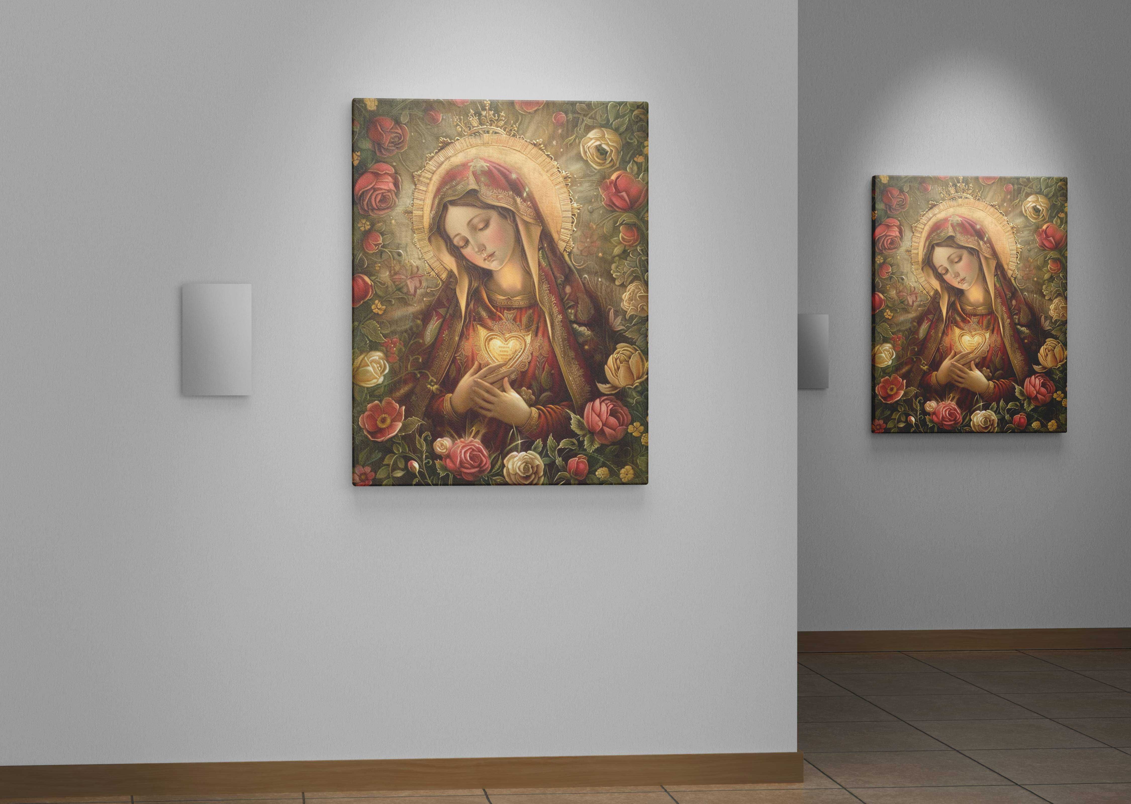 Obraz na płótnie "Zachód Słońca nad Kwiatowym Krajobrazem"  60x80 cm