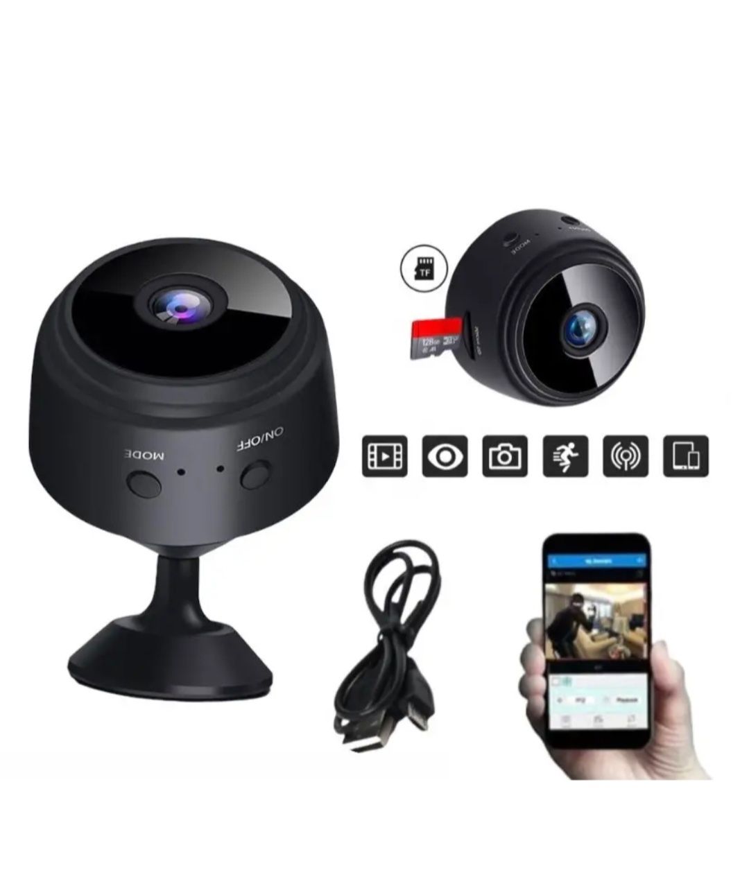 Міні IP-камера відеоспостереження нічне бачення з акумулятором A9 Wi-F