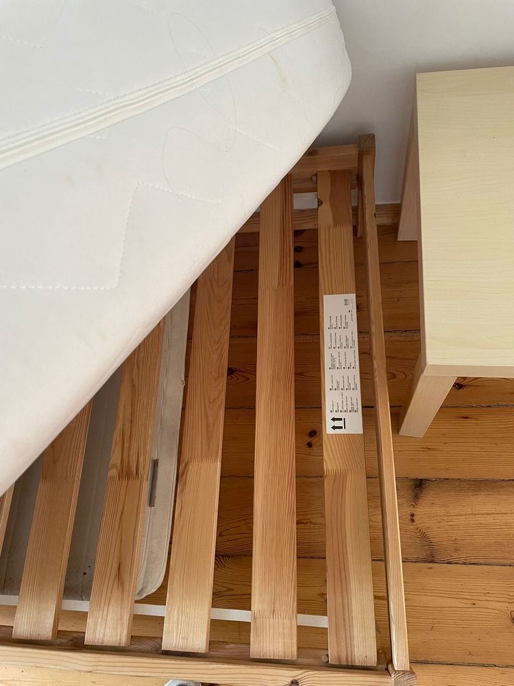 IKEA NEIDEN - łóżko z dnem i materacem