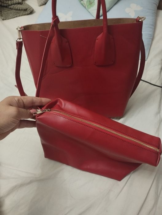 Шкіряна сумка червона