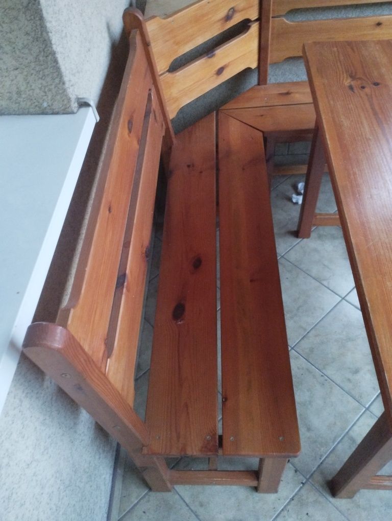 Rogówka drewniana stół drewniany komplet mebli narożnik drewno sosn