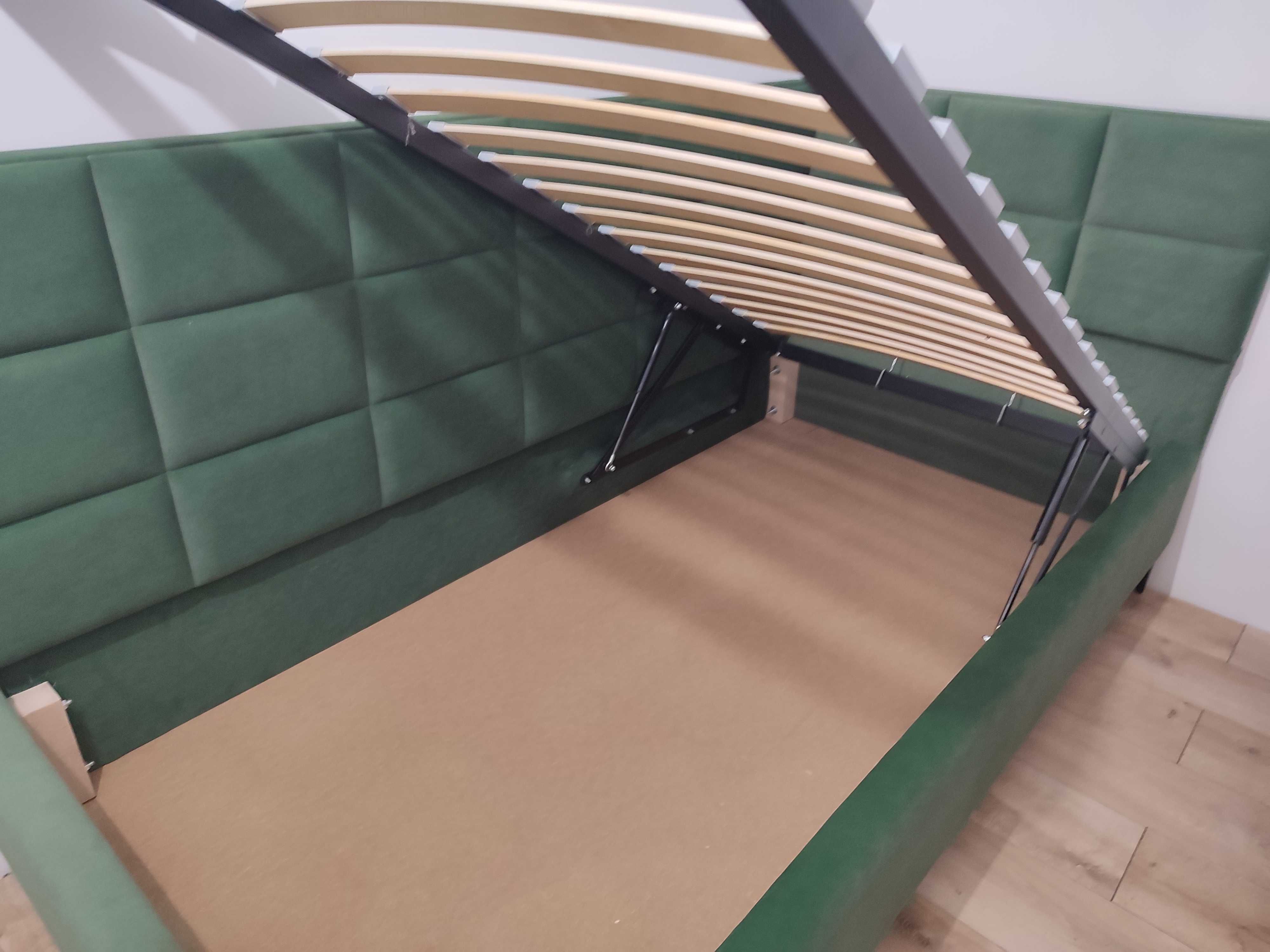 7 Łóżko tapicerowane, narożne, pojemnik, producent 120/140 x 200