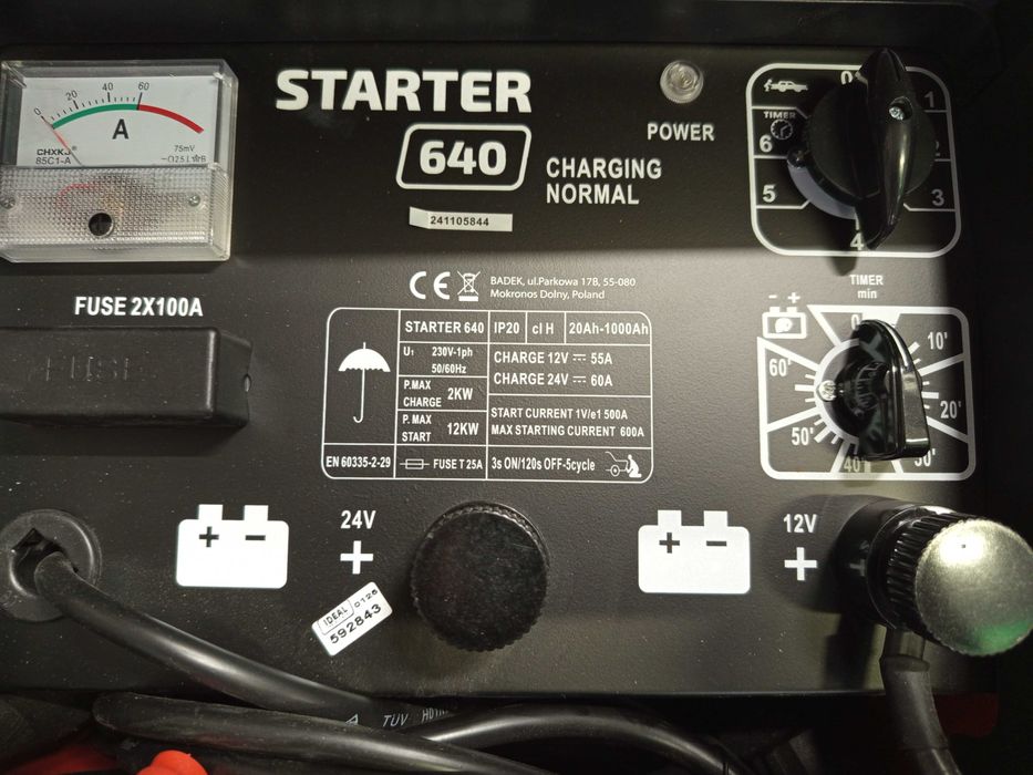 Prostownik IDEAL Starter 640 230V 12-24V EM-AUDIO Tomaszów lubelski