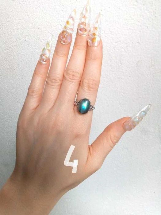 Anel de labradorite azul 14mm ou 11mm (ajustável) - ESCOLHER UM