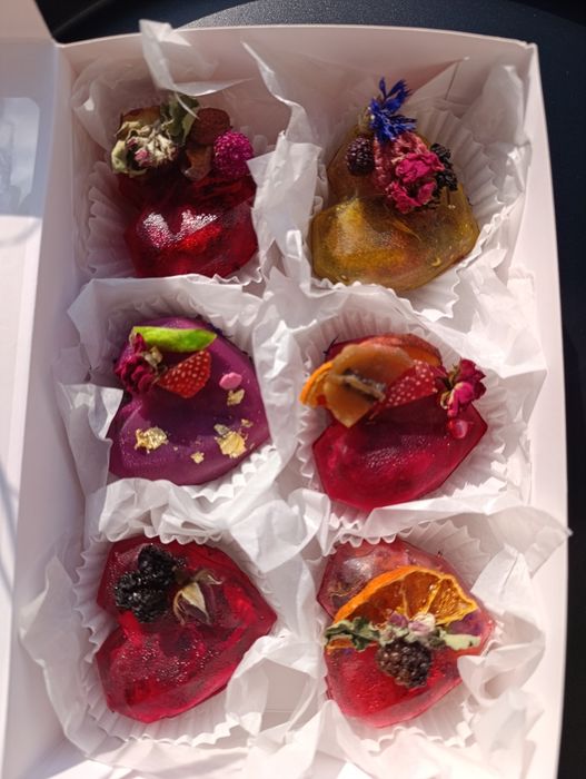 Подарунковий бокс чайних куль "серце" 6 шт