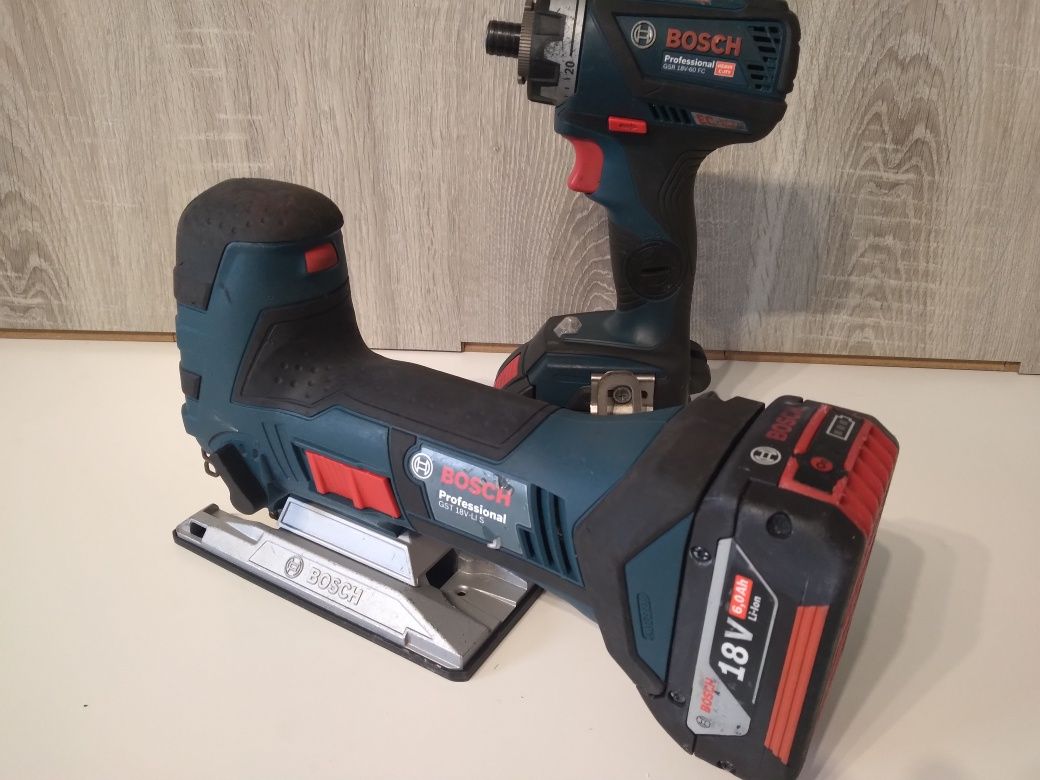 Bosch GST 18V-LI S + Bosch GSR 18V-60 FC wyrzynarka aku i zakretarka