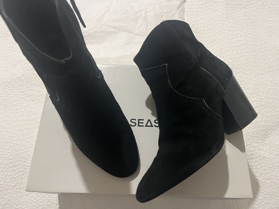Botins camurça preta - Zara - 35