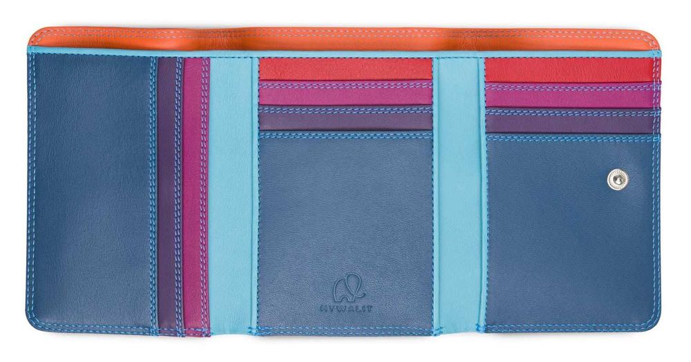 Carteira média com três dobras em pele MYWALIT na cor Liguria