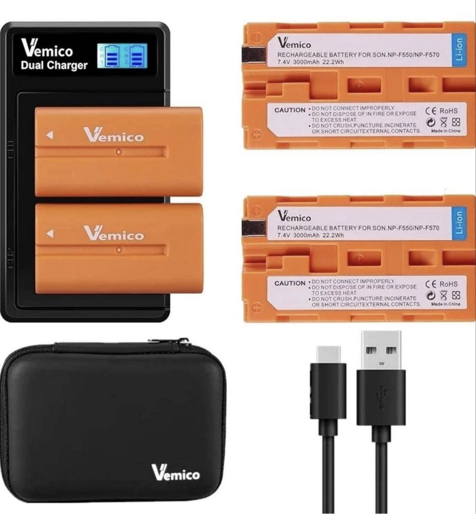 Набір акумуляторів Vemico NP-F550/NP-F570 3000 mAh