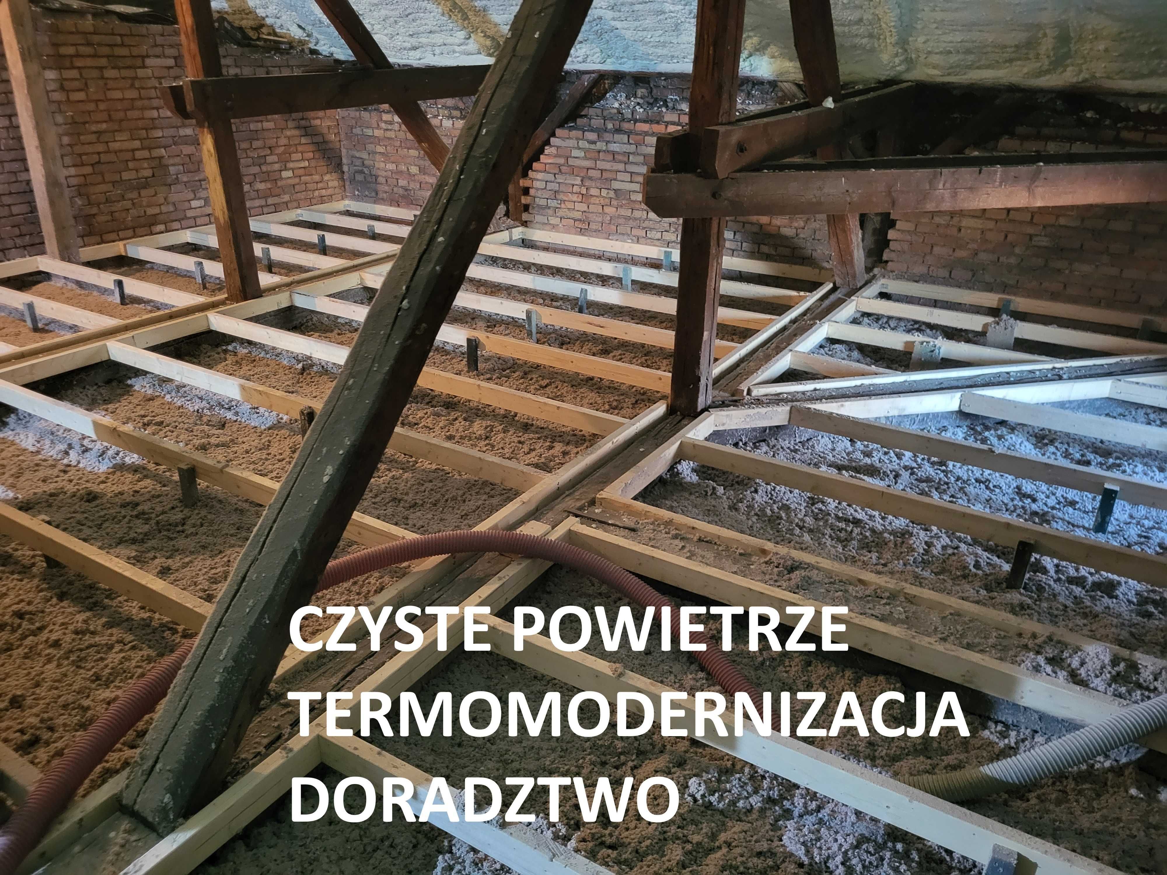 Ocieplenie domu izolacje celuloza wdmuchiwanie docieplanie poddasza