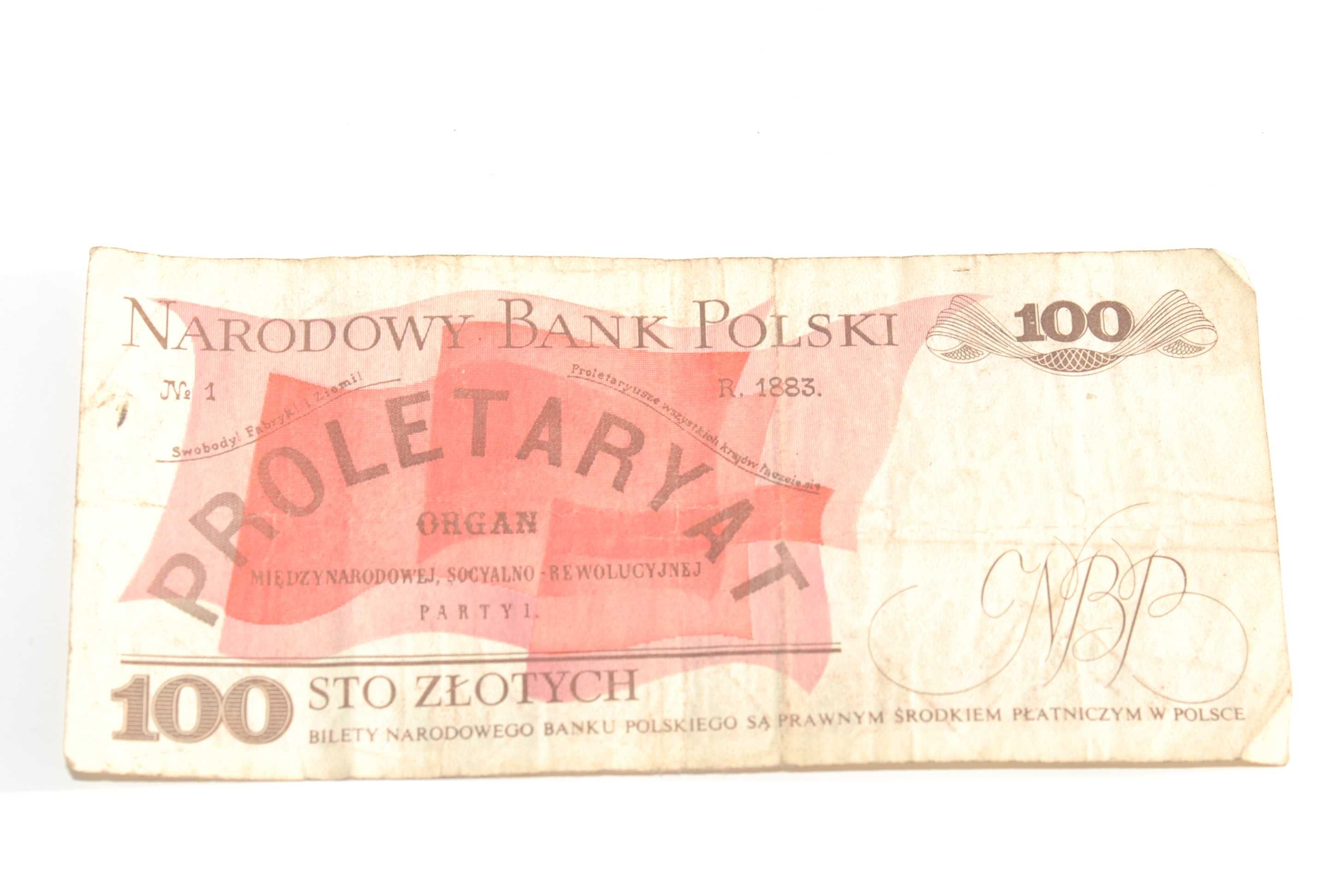 Stary banknot 100 złotych Waryński 1986 antyk