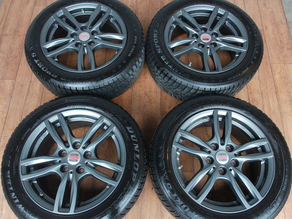 Koła Seat Skoda Vw Mini Mercedes 16 5x112 ET52 Dunlop 205/55/16 zima!
