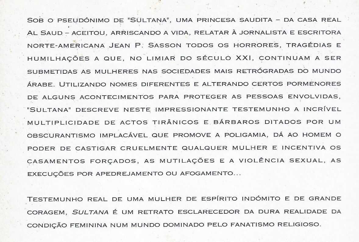 Sultana, A Vida de Uma Princesa Árabe, de Jean P. Sasson