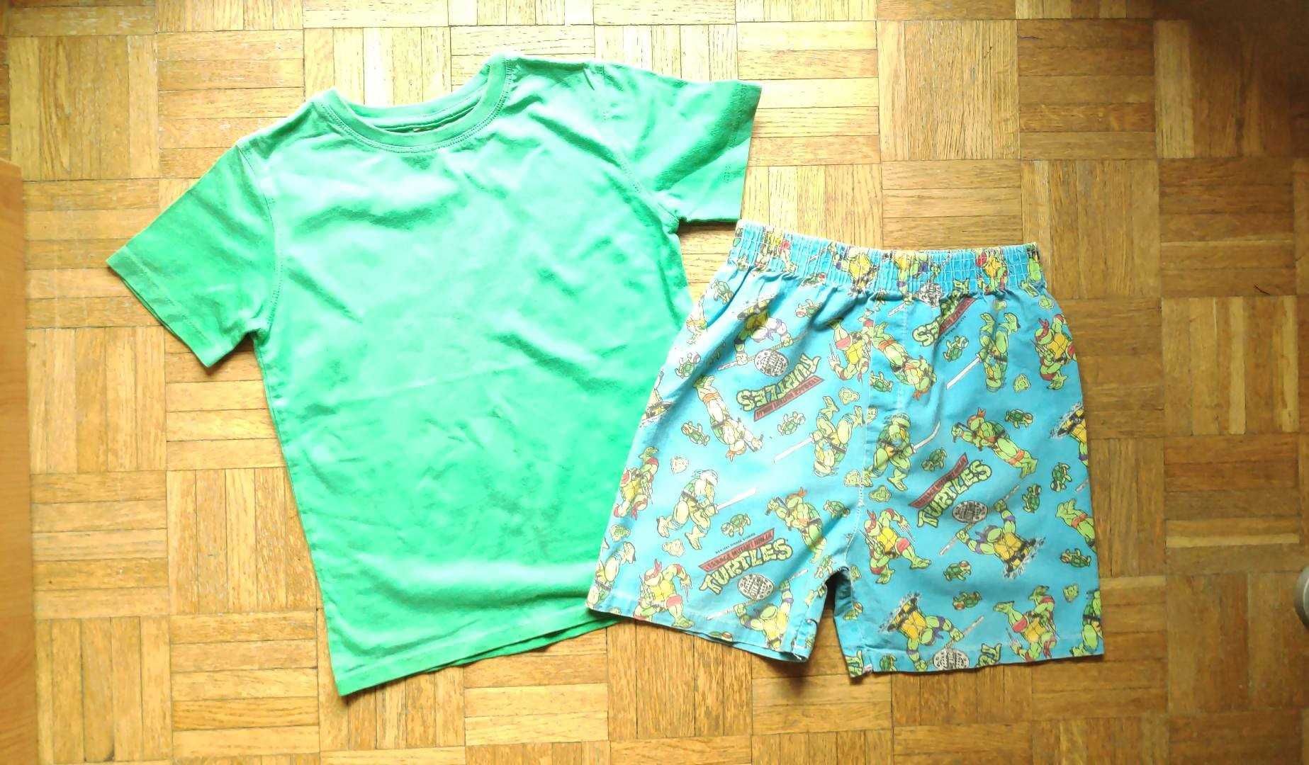 Komplet: zielony t-shirt + szorty z żółwiami Ninja, r.  110
