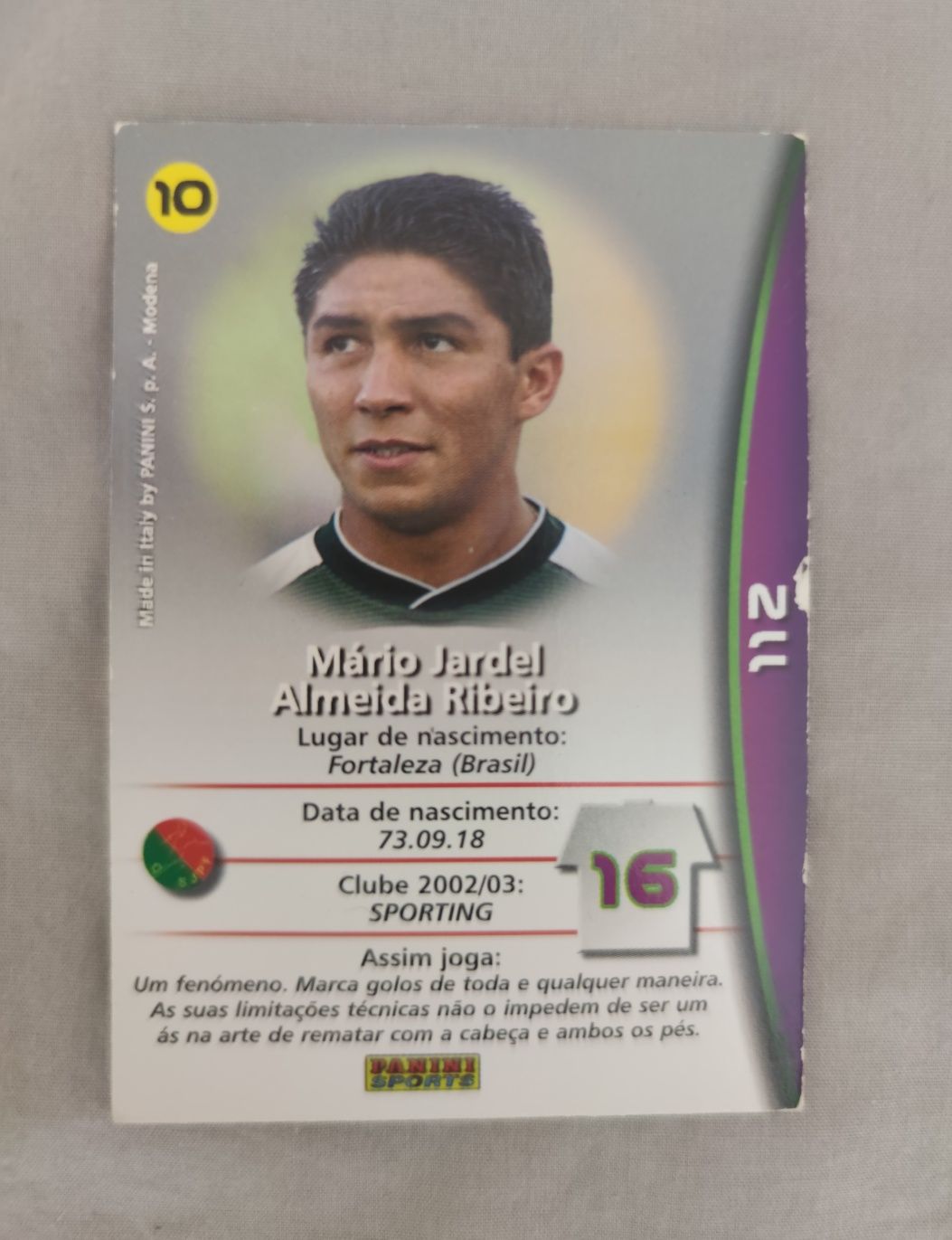 Carta Panini Mega Craques Mário Jardel Sporting excelente estado