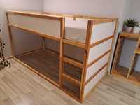 Łóżko piętrowe dziecięce 90x200cm naturalne drewno + baldachim gratis