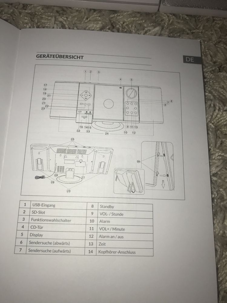 Стереосистема OneConcept V-12  FM USB SD Білий