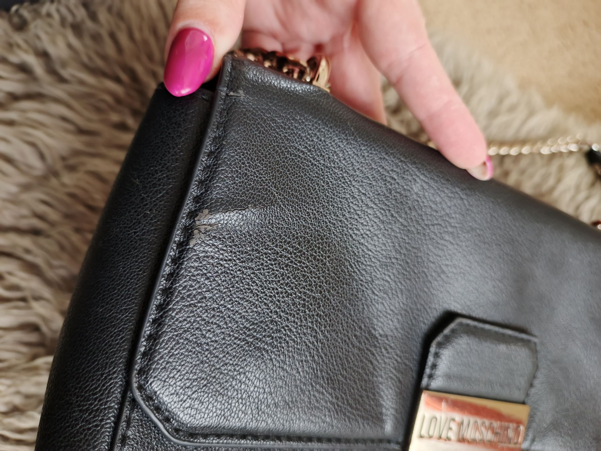 Love moschino duża pojemna torebka listonoszka łańcuszek