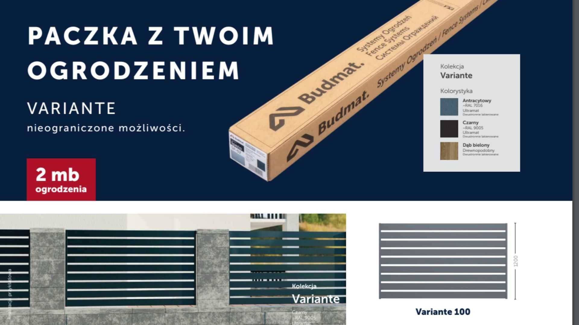 Panel ogrodzeniowy modny poziome metalowe VARIANTE 120x200 OD RĘKI!