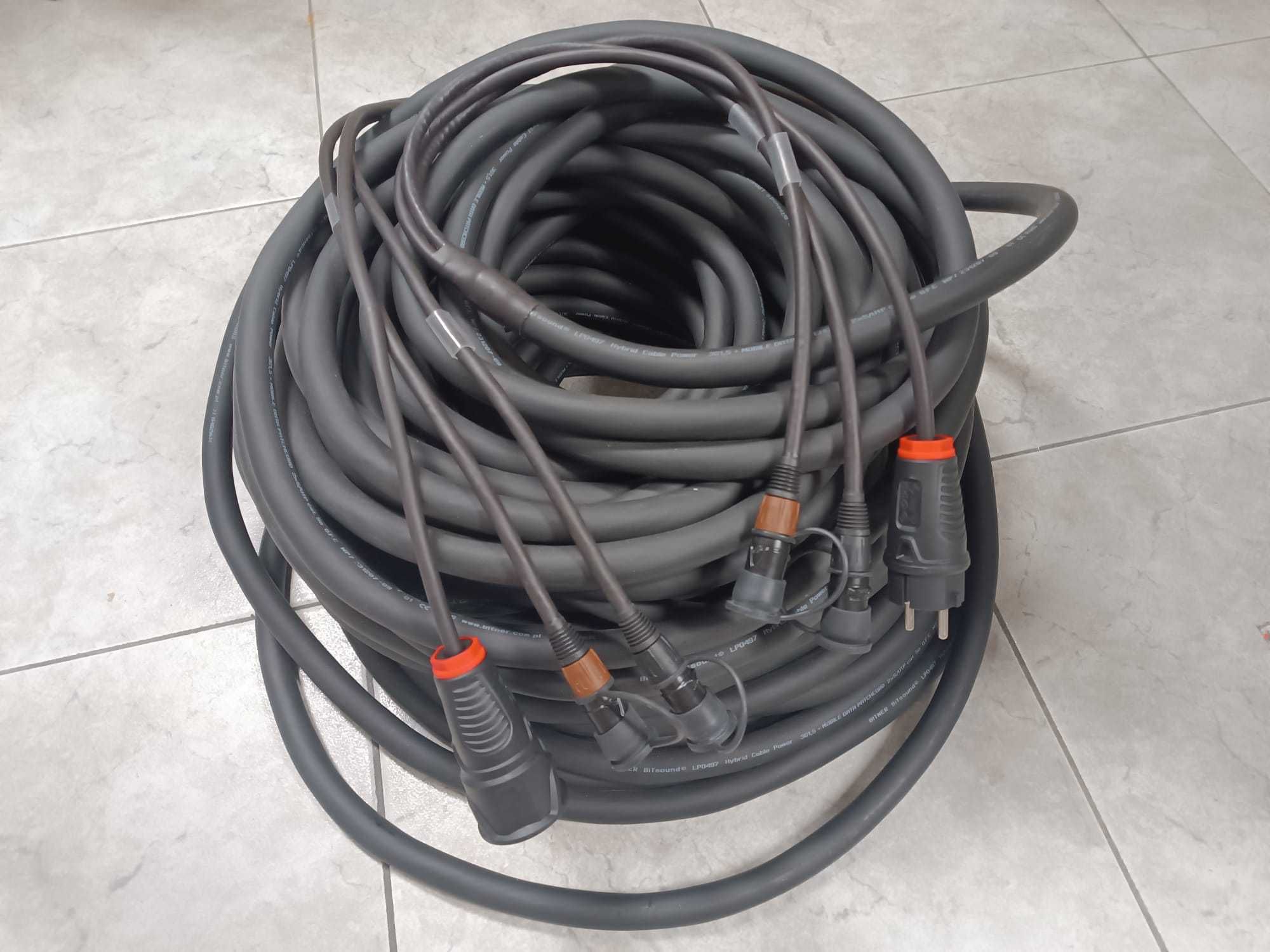 Kabel hybrydowy zasilanie 3x1,5 + ethernet 2x Cat.5e EtherCon RJ45 50m