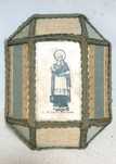 Antigo registo religioso com imagem de S. Carlos Borromeu