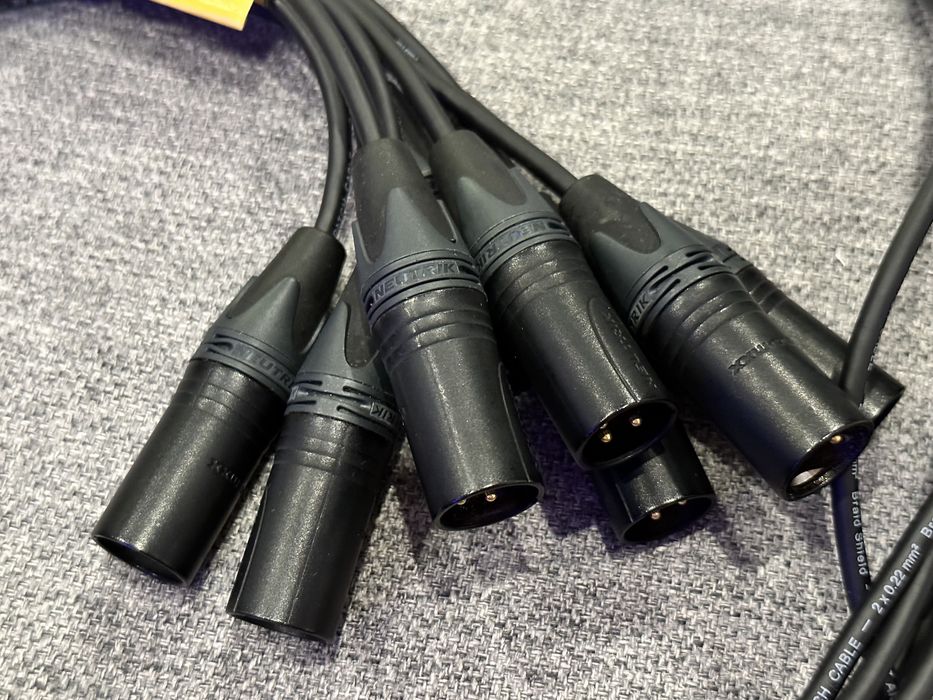 8 szt. Profesjonalny kabel mikrofonowy Jack Stereo XLR męski