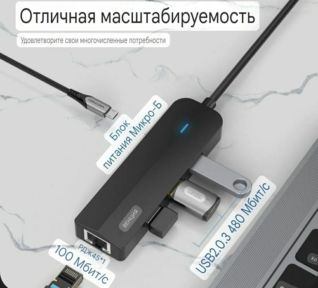 USB-C Hub Vention-5в1.Оригинал.