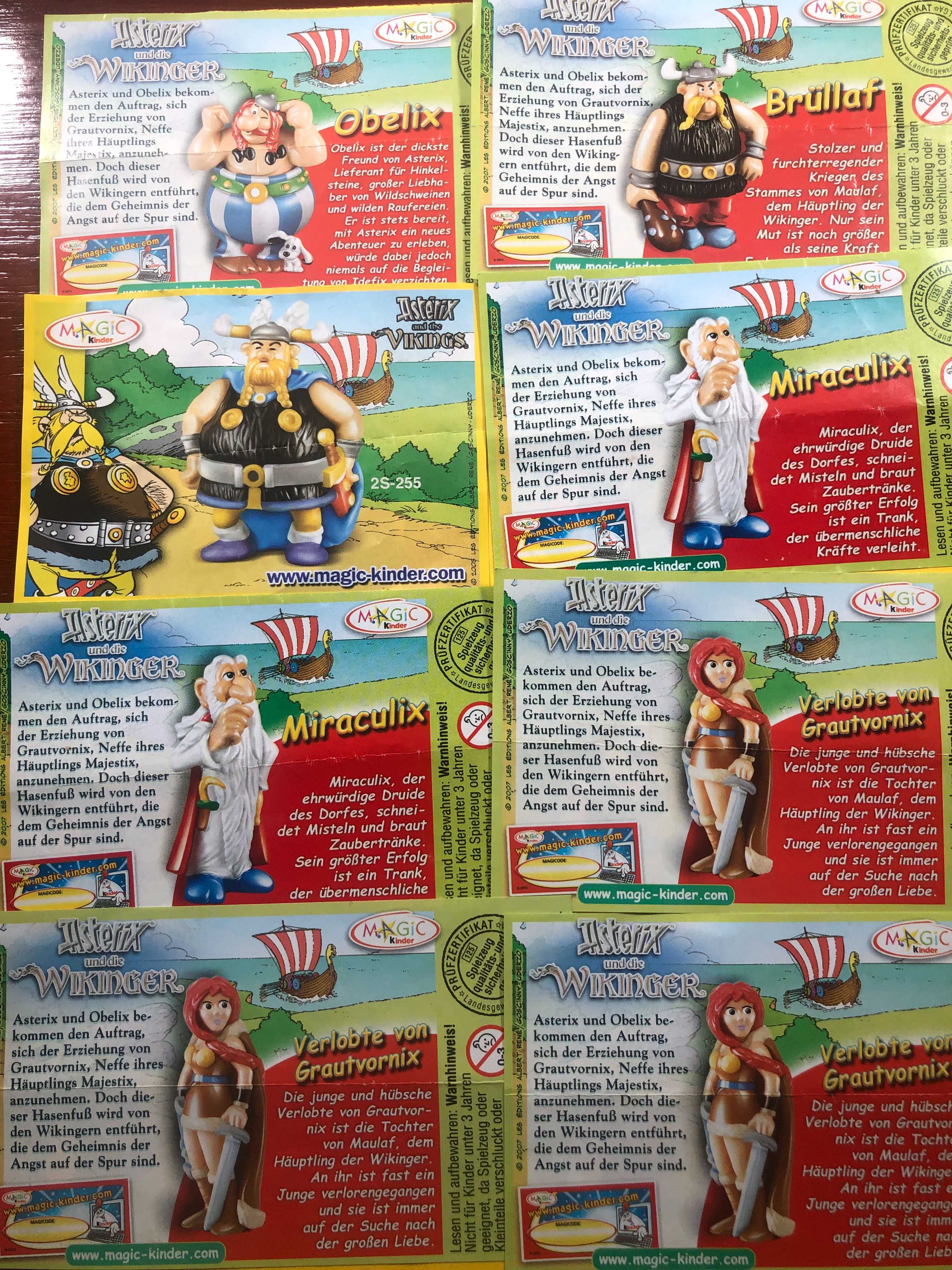 Kinder figurki ostatnie z serii : Asterix i Wikingowie + kart. 2006 r.