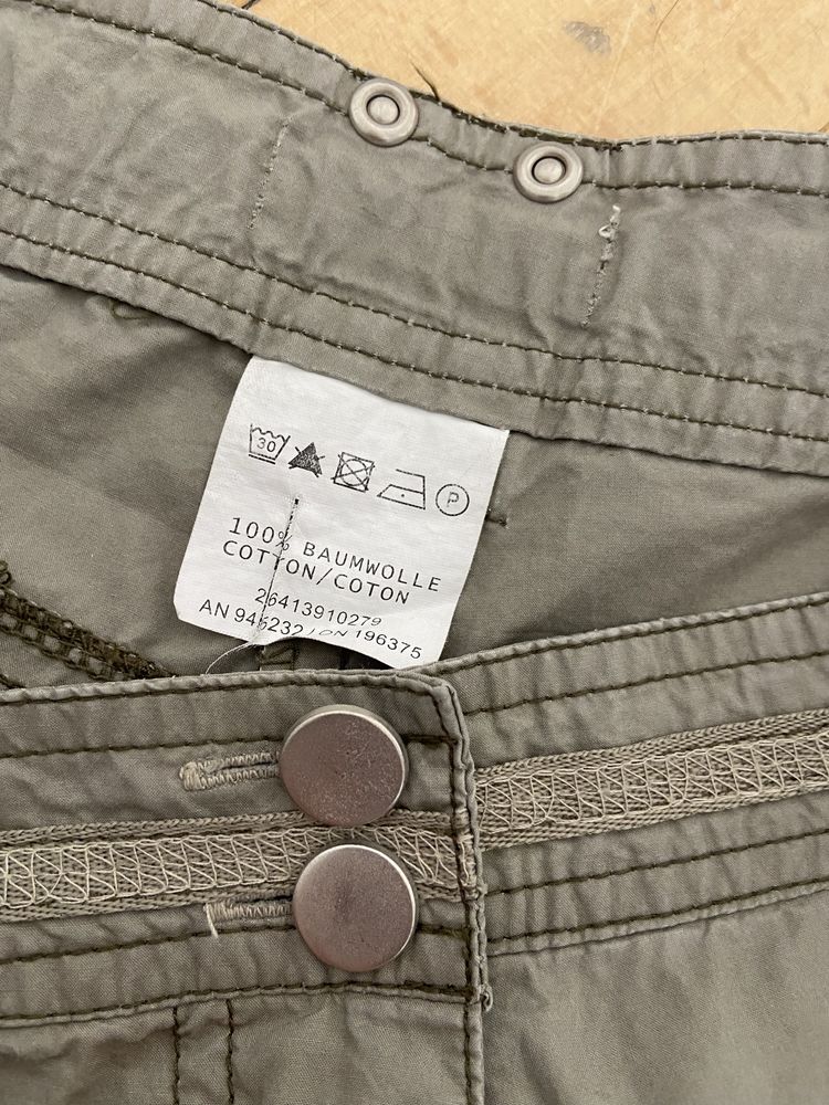 Damskie rozm 46 48 khaki bawełna capri rybaczki krótkie spodneki