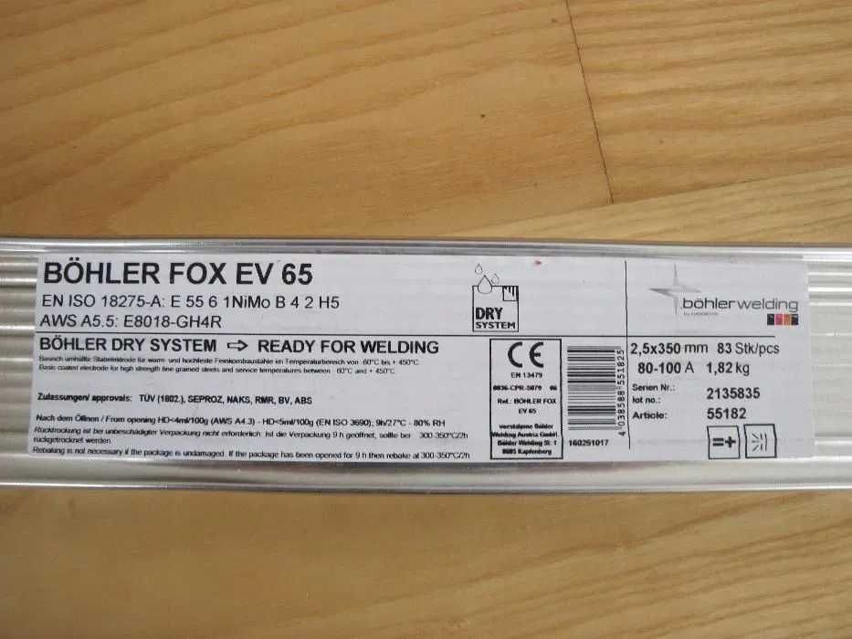 NOWE Elektrody BÖHLER FOX EV65 2,5x350mm