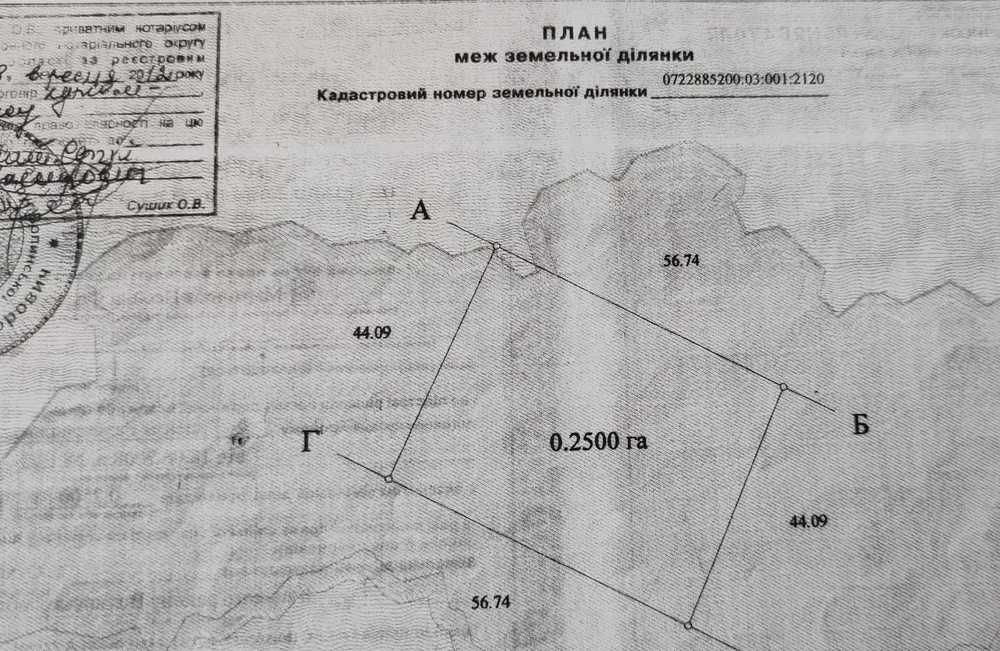 Земельна ділянка під забудову, 30 соток (0,3га)