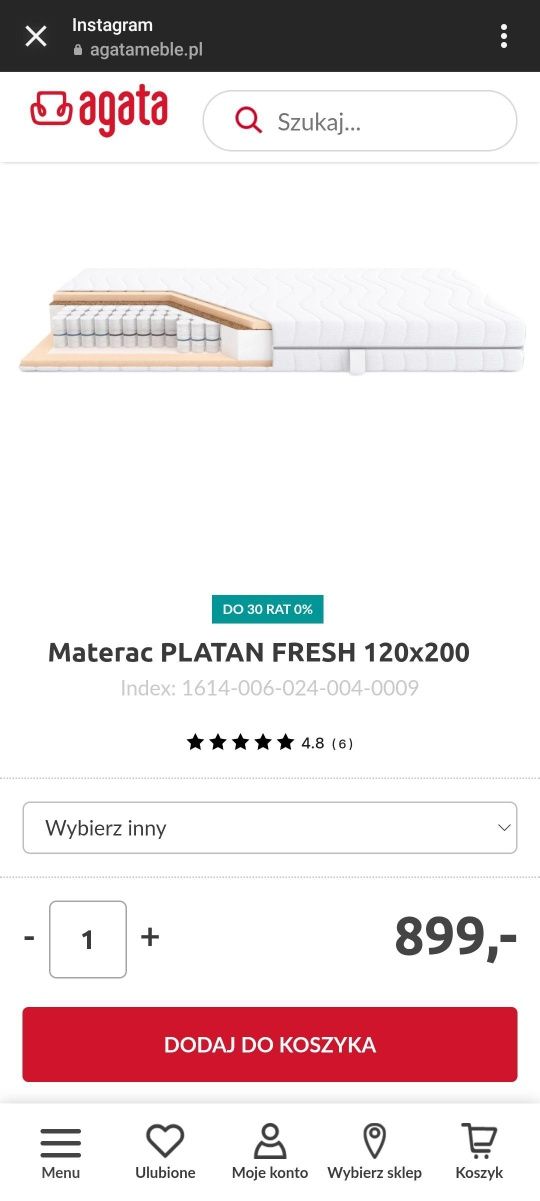 Materac 120×200 dwustronny Wrocław