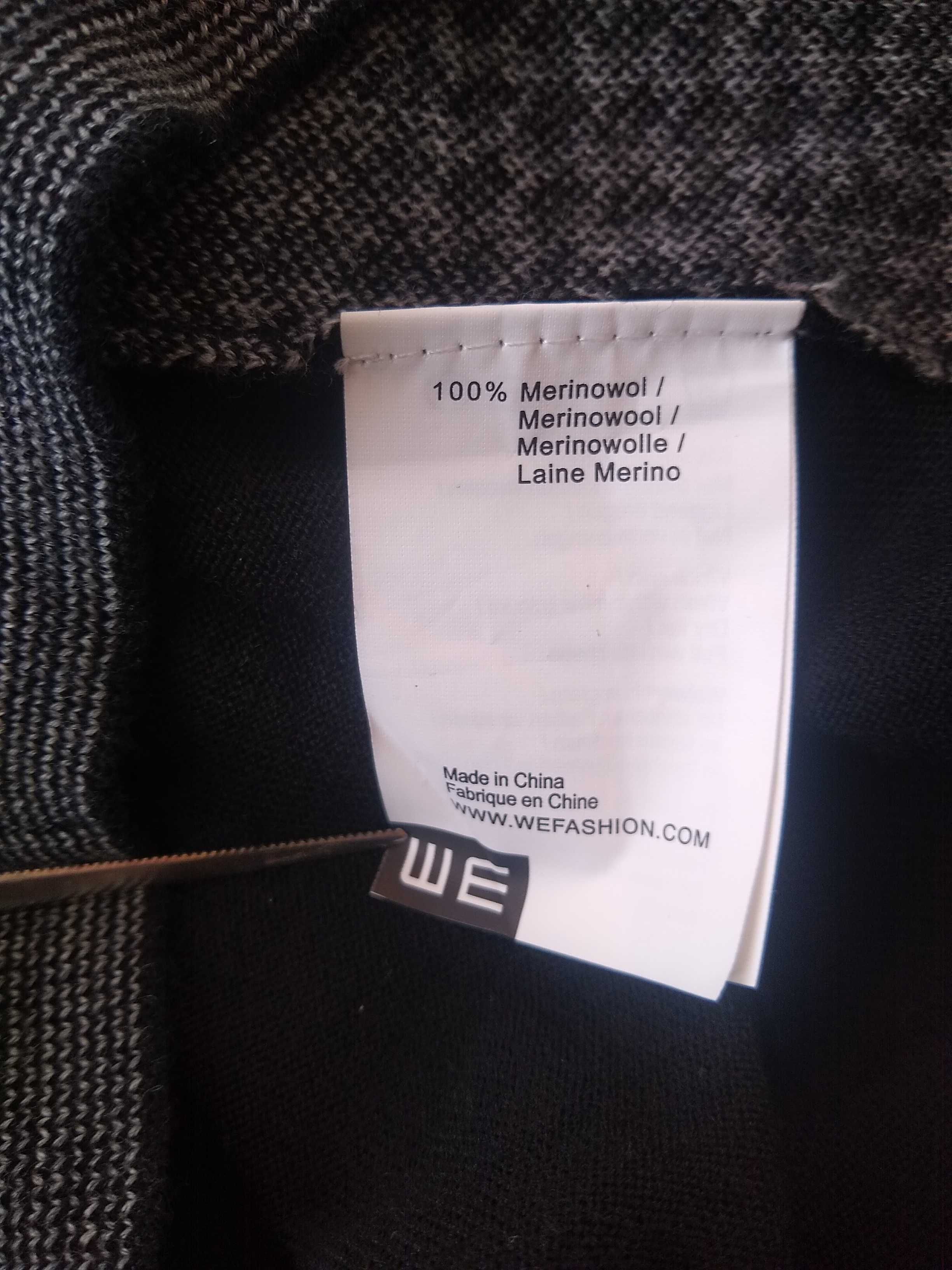 WE  Nowy super elegancki niemiecki męski sweter, 100% Merino, Roz. M