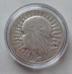 Srebrna moneta 5 złotych z 1933 roku - głowa kobiety