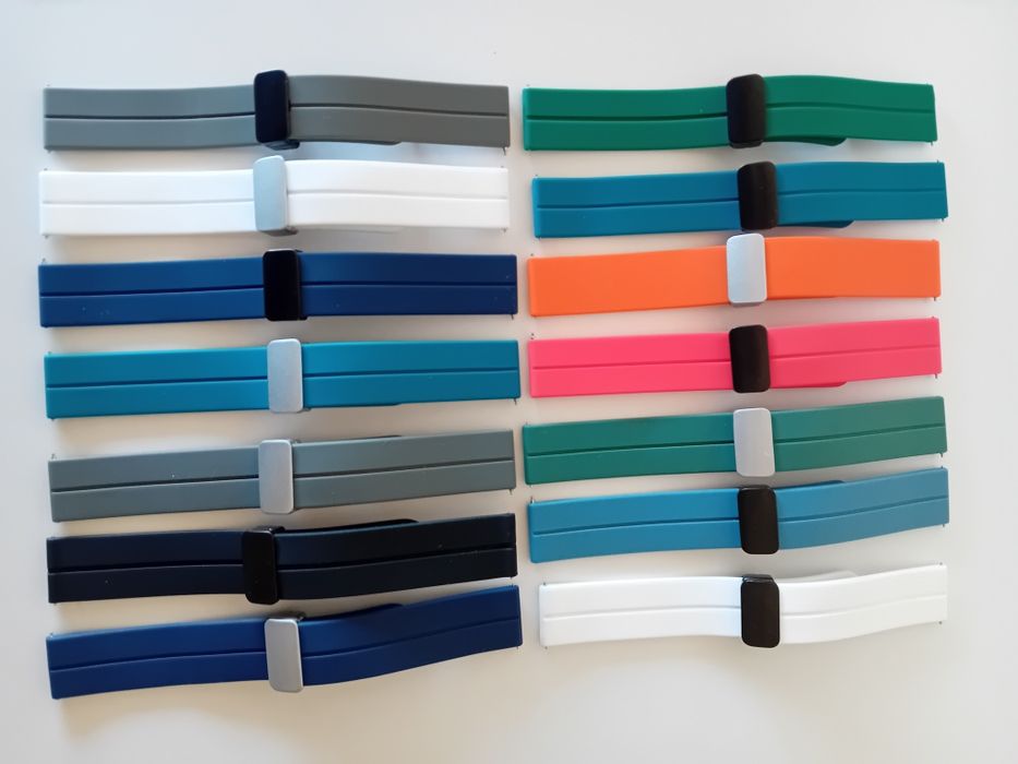Braceletes Silicone 20mm Fecho Magnético Seiko Cauny Citizen Fortis