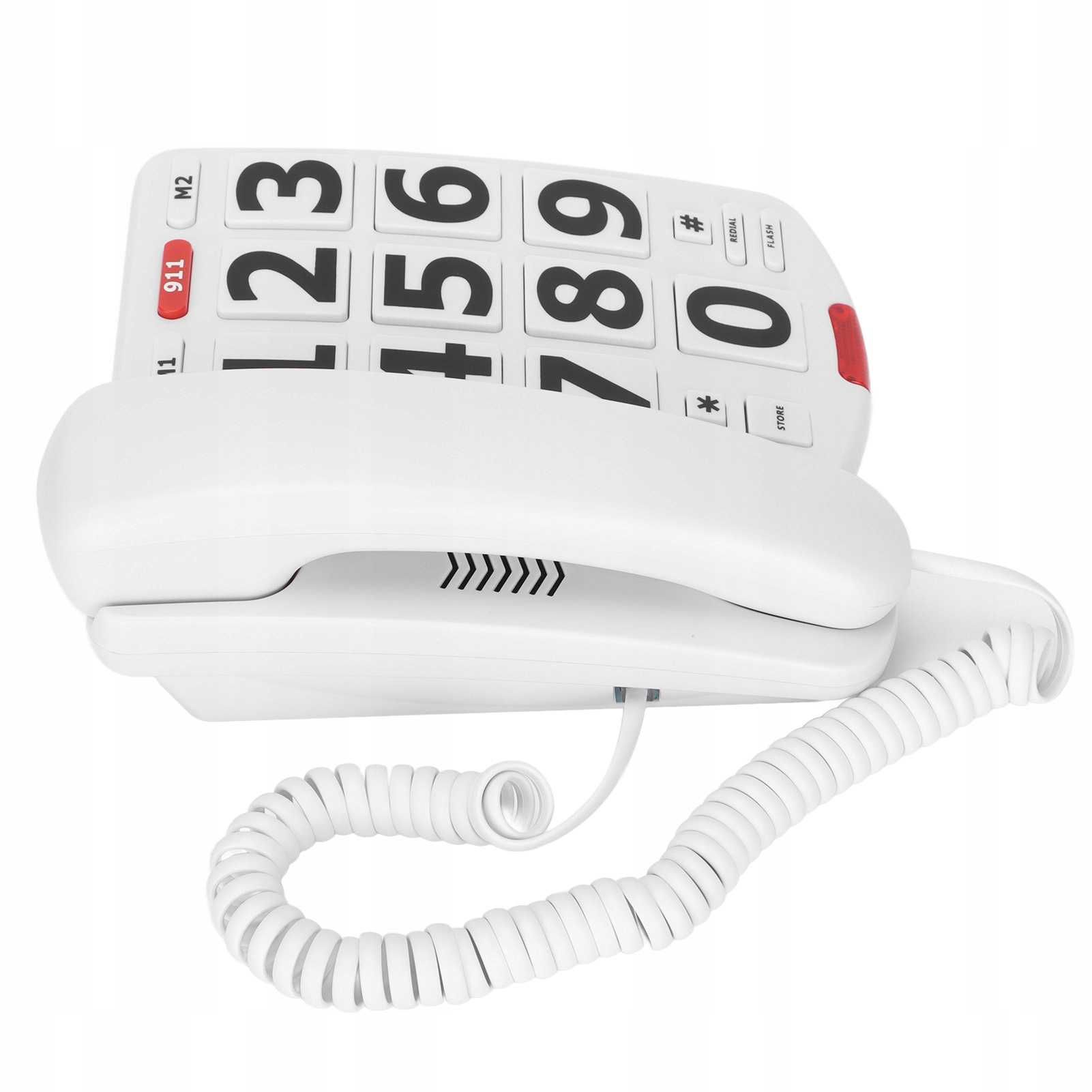 Ciciglow Telefon przewodowy Duże Przyciski dla Seniora głośny alarm