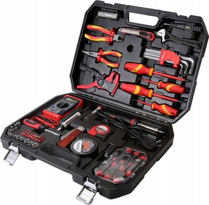 Zestaw Narzędzia Dla Elektryka w Walizce Śrubokręty Izolowane Mierniki