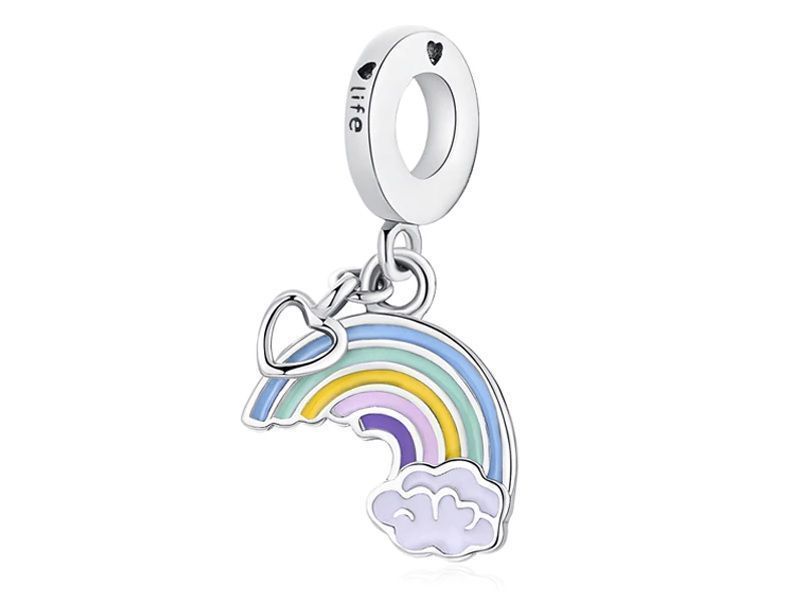 Srebrny Koralik Charms Beads Tęcza Miłości Rainbow Qs0049
