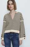 Sweter Massimo Dutti  paski z ozdobnymi guzikami