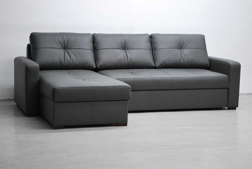 FAB 6492 skóra naturalna narożnik funkcja spania pojemnik rogówka sofa