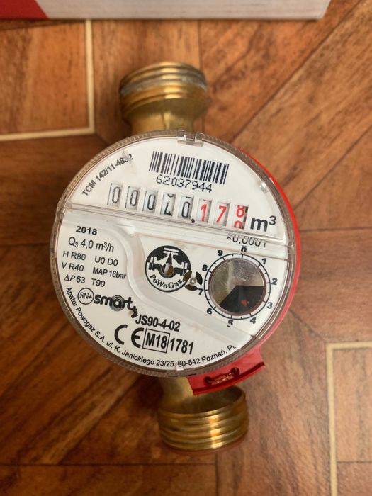 Счетчик горячей воды. Польша. PoWoGaz. 2018 г. На ¾ “.