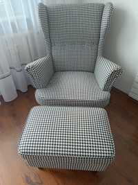 Fotel + pufa Strandmon  Ikea
