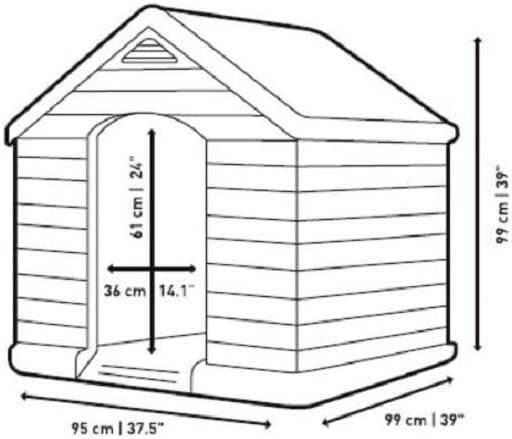 Casota de cão 95 x 99 x 99 cm [cinzento ou castanho] NOVO ENVIO GRÁTIS